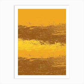 Abstract Yellow And Brown Painting Art Print