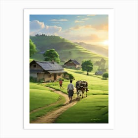 Village In The Countryside Art Print