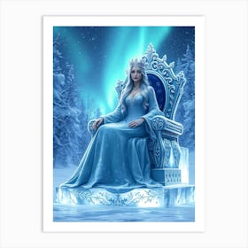 Ice Queen on Throne Art Print