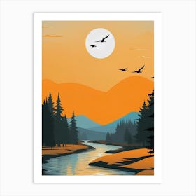 Sunset In The Mountains 5 Art Print