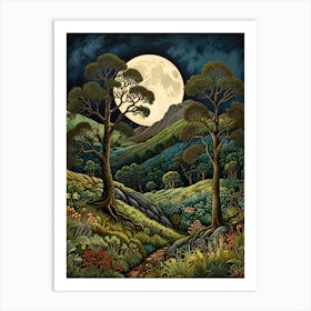 William Morris Full Moon In The Woods 6 Art Print