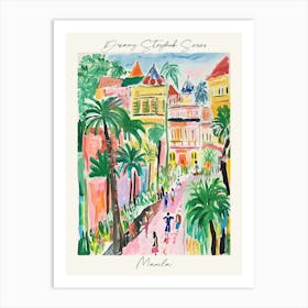 Poster Of Manila, Dreamy Storybook Illustration 3 Art Print