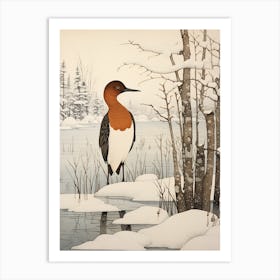 Winter Bird Painting Canvasback 3 Art Print