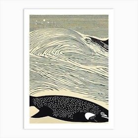 Orca Linocut Art Print