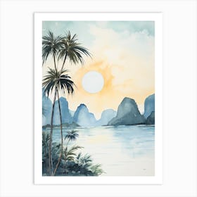 Watercolour Of El Nido   Palawan Philippines 1 Art Print