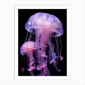 Mauve Stinger Jellyfish Simple Illustration 1 Art Print