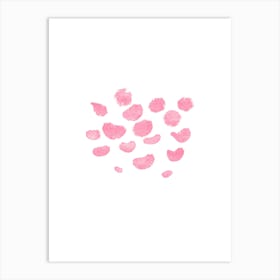 Abstract Pink Watercolor Dots – Modern Minimalist Art Art Print