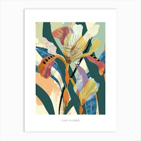 Colourful Flower Illustration Poster Flax Flower 4 Art Print