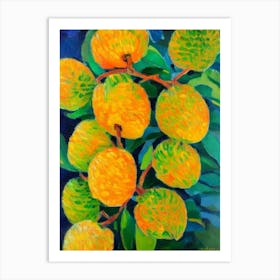 Durian Fruit Vibrant Matisse Inspired Painting Fruit Art Print