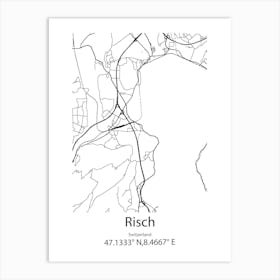 Risch,Switzerland Minimalist Map Art Print