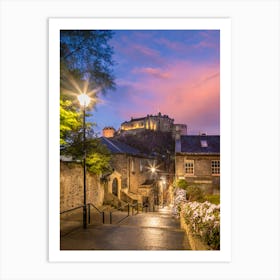 Charming Edinburgh Castle Sunset Art Print