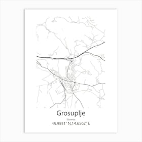 Grosuplje,Slovenia Minimalist Map Art Print