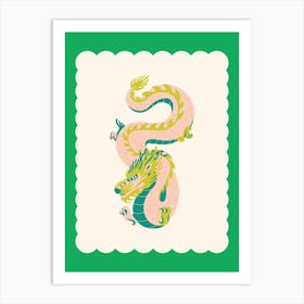 Year Of The Dragon Green Art Print