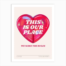 Valentines Taylor Lover Heart Inspired Print Art Print