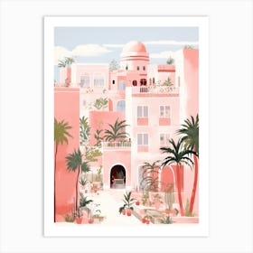 Pink Houses In Morocco Art Print