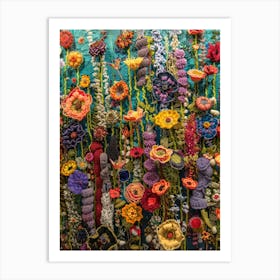 Wild Flowers Knitted In Crochet 3 Art Print