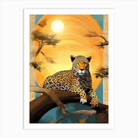 tiger with tree Art Print