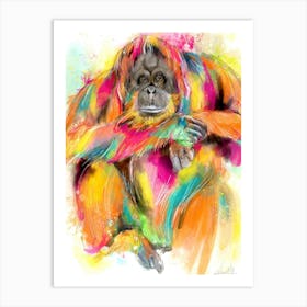 Orangutan painting Art Print