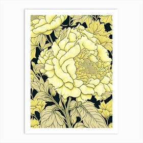 Monsieur Jules Elie Peonies Yellow 2 Drawing Art Print