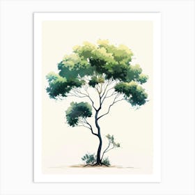 Acacia Tree Pixel Illustration 4 Art Print