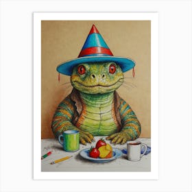 Lizard In A Hat 4 Art Print