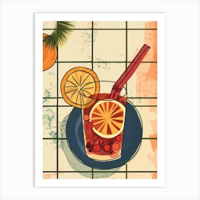 Long Island Iced Tea Cocktail Illustration Art Print