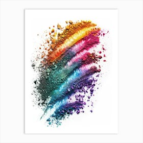 Colorful Powder On White Background Art Print