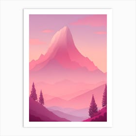 Misty Mountains Vertical Background In Pink Tone 21 Art Print