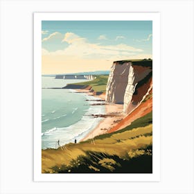 Jurassic Coast England 3 Hiking Trail Landscape Art Print