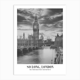 Taylor Swift So Long London Ttpd Swifie Merch Black And White Art Print