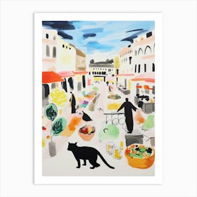 The Food Market In Rome 1 Illustration Art Print