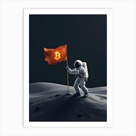 Bitcoin Astronaut On The Moon Art Print