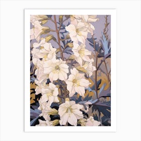 Larkspur 2 Flower Painting Art Print