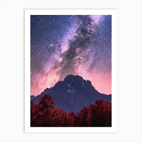 Grand Teton Nights- Galaxy Stars Glow Art Print