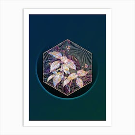 Abstract Tradescantia Erecta Mosaic Botanical Illustration n.0144 Art Print