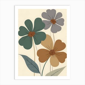 Three Flowers Canvas Print Art Print