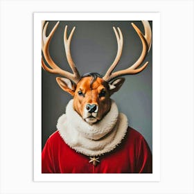 Santa'S Reindeer 1 Art Print