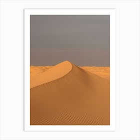 Sahara Desert Sand Dune While The Sun Goes Down Art Print