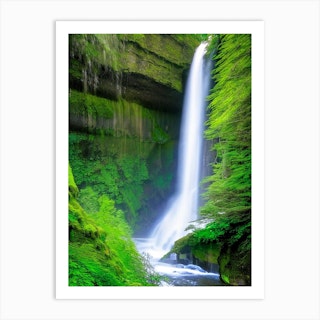 Silver Falls State Park Waterfall, United States Nat Viga Style Art Print