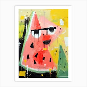 Watermelon face Art Print