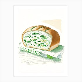 Feta And Spinach Bread Bakery Product Quentin Blake Illustration 1 Art Print