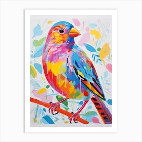 Colourful Bird Painting Finch 2 Art Print