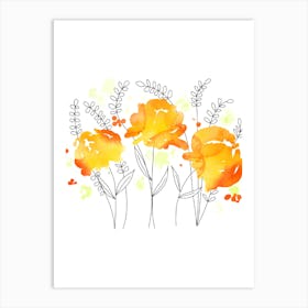 Watercolor Flowers 22 Art Print