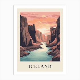 Vintage Travel Poster Iceland 2 Art Print