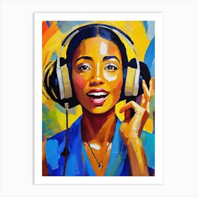 Woman Music Listener Art Print