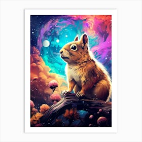 Squirrel In Space 2 Art Print