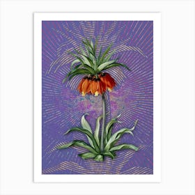 Vintage Fritillaries Botanical Illustration on Veri Peri n.0186 Art Print