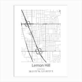 Lemon Hill,United States Minimalist Map Affiche