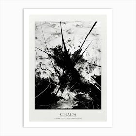 Chaos Abstract Black And White 11 Poster Art Print