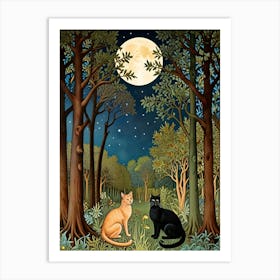 William Morris Two Cats In The Woods Art Print